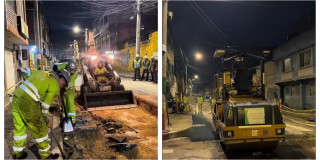 Foto de trabajos adelantandos en vías de Fontibón 