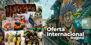 Foto del centro histórico de Bogotá y el Chorro de Quevedo con su arte urbano.