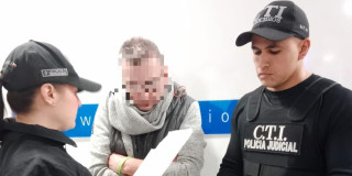 Foto de la captura Foster Martinson acusado de la muerte Natalia Villalba en Bogotá.