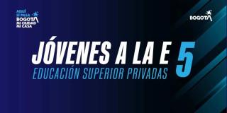 Imagen con un texto que dice Jóvenes a la E 5 educación superior privadas