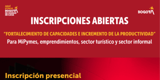 Imagen de la pieza gráfica de la Alcaldía Local de Tunjuelito que indica que las inscripciones estan abiertas 