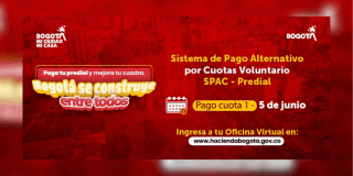 Imagen de la pieza gráfica de Hacienda Bogotá que idica las fechas de pago del Impuesto Predial 2026