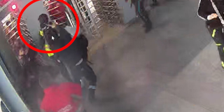 Imagen del ataque al guarda de seguridad