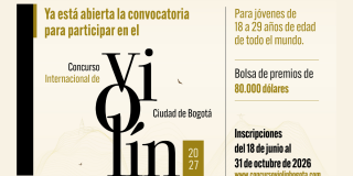 Imagen del cartel promocional del Concurso que se realizará en Bogotá en 2027.