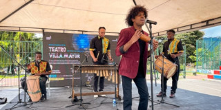 Banda de músicos afro tocando el Festival Marulo en Antonio Nariño.