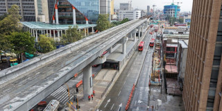 Foto de un frente de obra del Metro Bogotá
