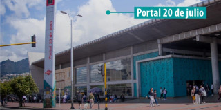 Foto del Portal 20 de Julio de TransMilenio en Bogotá.