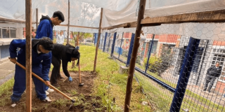 Estudiantes del Colegio Miravalle de Usme participan en actividades de agricultura urbana y restauración ecológica junto al Jardín Botánico de Bogotá.