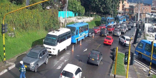 Foto del reversible de la carrera Séptima en Bogotá.