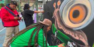 Así se vivió Circuitos Artísticos al Parque barrio Los Caches en Bogotá.