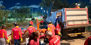 Foto de del operativo que permitió la intervención 95 m² de espacio público en Barrios Unidos en Bogotá.