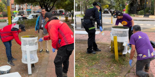 Fotos de la jornada embellecimiento en el parque Marconi de Bogotá.