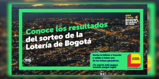 Pieza gráfica sobre la Lotería de Bogotá.