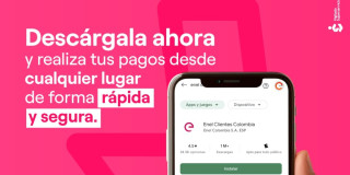 Imagen gráfica con el texto: descárgala ahora y realiza tus pagos desde cualquier lugar de forma rápida y segura