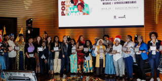 Mujeres negras y afrocolombianas durante conmemoración del Día Distrital de las Mujeres Negras y Afrocolombianas
