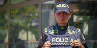 Juan Diego Rodríguez, uno de los 794 nuevos patrulleros en Bogotá.