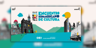 Imagen afiche oficial en letras 'Encuentro Iberoamericano de Cultura'