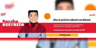 Imagen gráfica con el texto: haz tu práctica laboral con Atenea 