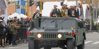 Militares durante el desfile del 20 de julio en Bogotá.