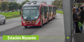 Foto de un bus de TransMilenio