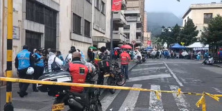Foto de una manifestación en el centro de Bogotá 