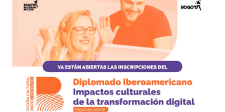 Imagen del cartel promocional del diplomado donde se ve un hombre y una mujer frente a un pc.