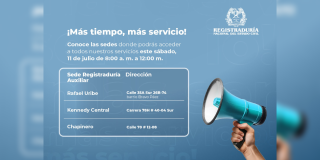 Pieza gráfica sobre información de los horarios extendidos