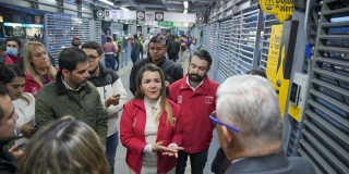 Foto de una actividad de TransMilenio en la estación Minuto de Dios