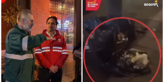 Foto que muestra personas hablando y residuos en la calle 