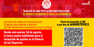 Imagen con código QR para donaciones en la cuenta de la Cruz Roja Colombiana para apoyar a los damnificados del terremoto. 
