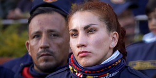 Foto de Johanna Mejía, rescatista del Cuerpo Oficial de Bomberos de Bogotá.
