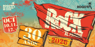 Imagen promocional del Festival Rock al Parque de Bogotá en sus 30 años de historia.