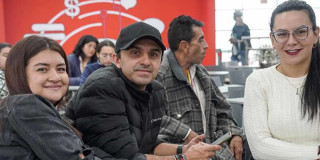 Foto de emprendedores en una capacitación en Bogotá.