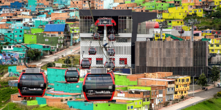Foto de el TransMiCable de Ciudad Bolívar, al sur de Bogotá.
