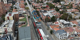 Foto de un frente de obra del Metro Bogotá