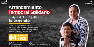 Imagen gráfica con el texto: Arrendamiento temporal solidario te ayuda con el pago de tu arriendo