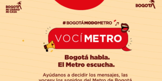 Pieza gráfica del 'Vocímetro' del Metro en Bogotá.