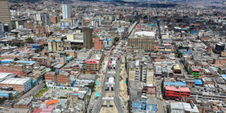 Foto de un frente de obra del Metro de Bogotá
