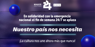 Imagen del cartel con la información sobre la reprogramación de este Festival.