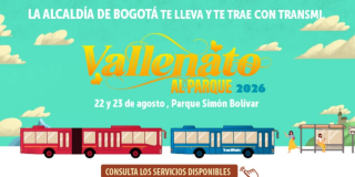 Pieza gráfica de TransMilenio sobre Vallenato al Parque 2026