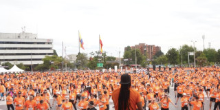 Foto de atletas de la carrera Bodytech en Bogotá.