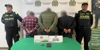 Foto de los tres capturados por la Policía en la localidad de Fontibón.