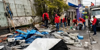 Foto del operativo de recuperación de espacio público en San Cristóbal Sur Oriental, al sur de Bogotá.