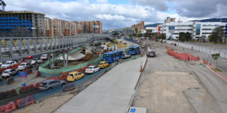 Foto de un frente de obra de la avenida 68