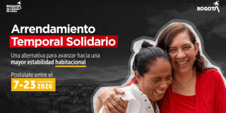 Imagen gráfica con el texto: arrendamiento temporal solidario una alternativa para avanzar hacia una mayor estabilidad habitacional 