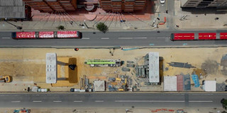 Foto de frente de obra de la Línea 1 del Metro de Bogotá.
