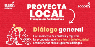 Imagen gráfica con el texto: Proyecta Local Presupuestos Participativos 