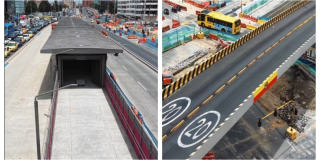 Captura de pantalla de video de obras de la avenida 68