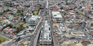 Foto de un frente de obra del Metro de Bogotá