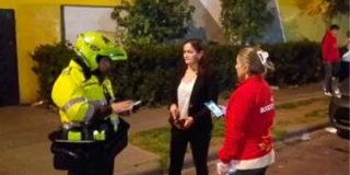Foto de funcionarios del distrito en operativo de seguridad